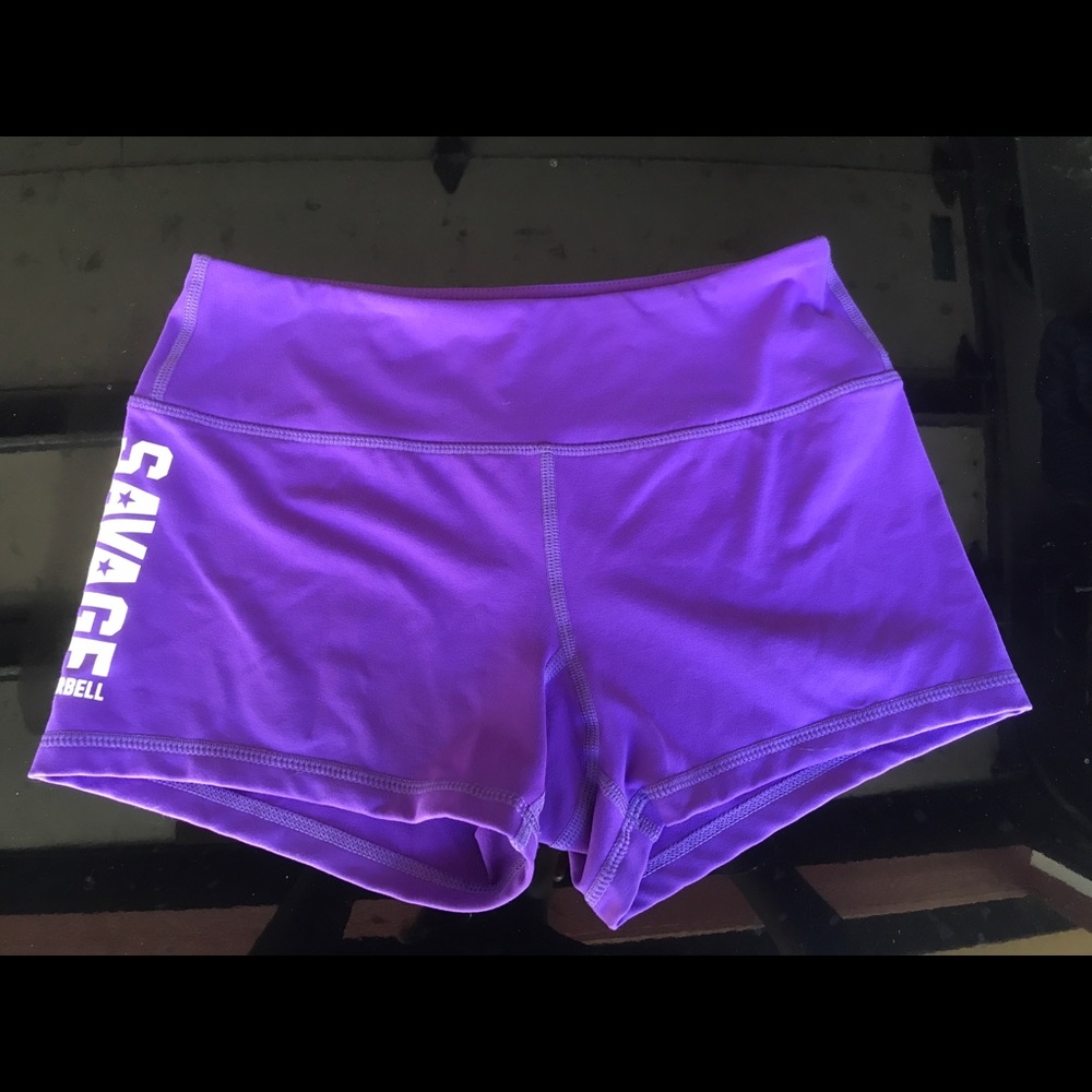 Savage Barbell Booty Shorts - Purple